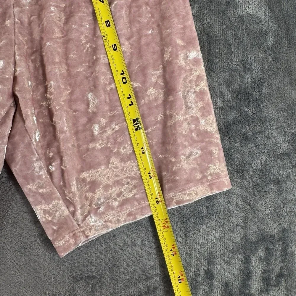 Victoria's Secret Sz S Pink Velvet Shorts Elastic Waist Logo Women's
